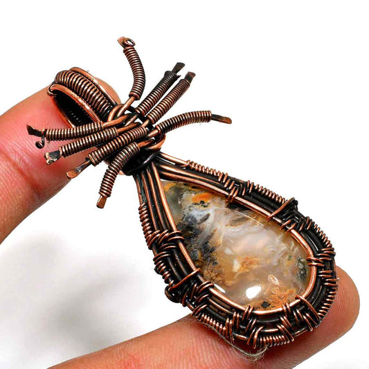 Gaia’s Harmony – Copper-Wrapped Agate Pendant