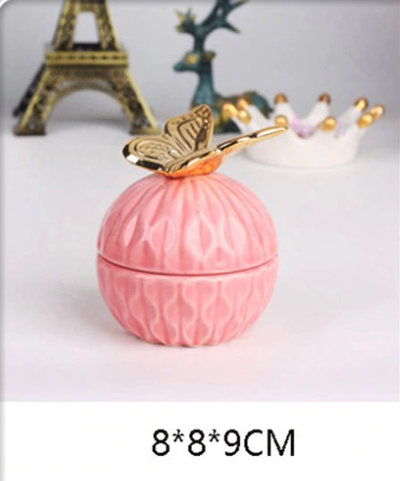 Pink Ceramic Dust-proof Jewellery Storage Case