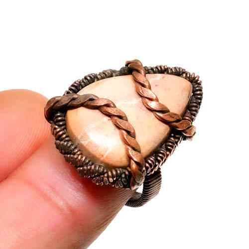 Rooted Radiance – Copper-Wrapped Desert Jasper Ring
