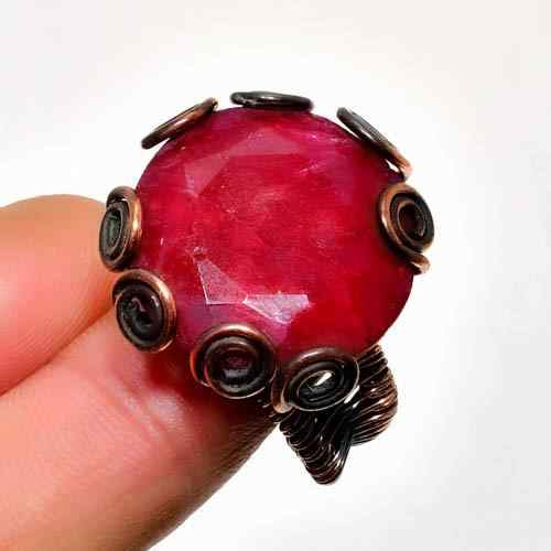 Ember’s Embrace – Ruby Copper Ring
