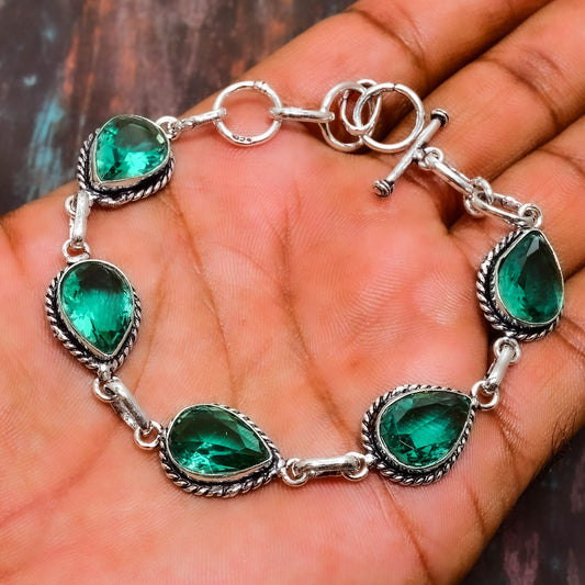 Emerald Grove – Silver Harmony Bracelet