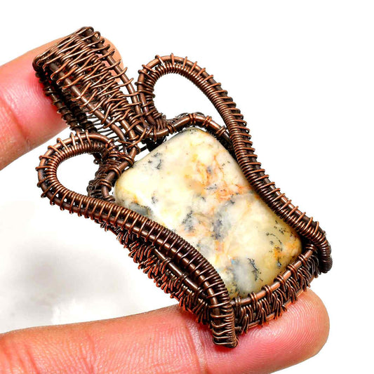 Luna’s Embrace – Copper & Natural Stone Pendant