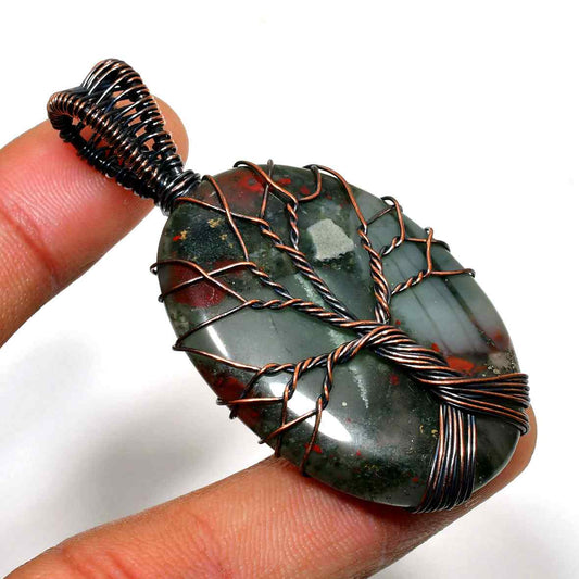 Gaia’s Talisman – Bloodstone Copper Pendant