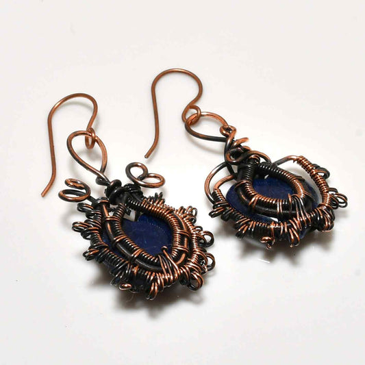 Celestial Blue – Lapis Lazuli Copper Earrings