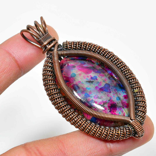 Earthbound Harmony – Jasper & Copper Wire Pendant