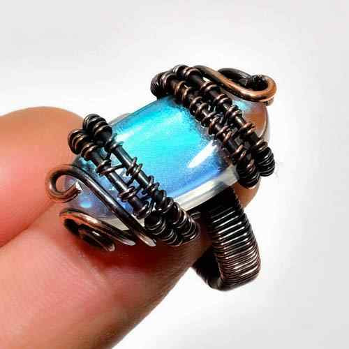 Celestial Glow – Opalite Copper Ring
