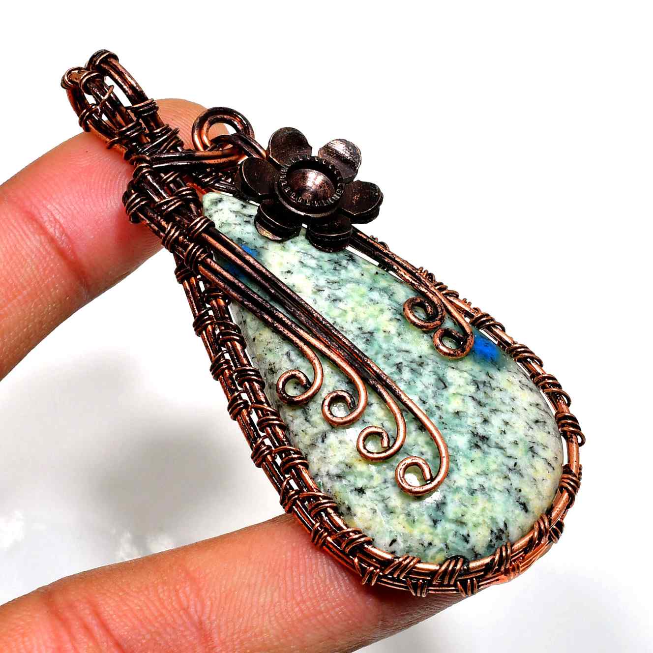 Serenity’s Embrace – Jade & Copper Pendant