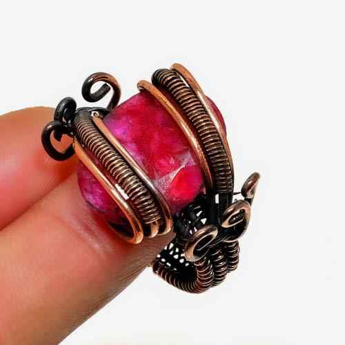Ruby Radiance – Oxidized Copper Ruby Pendant