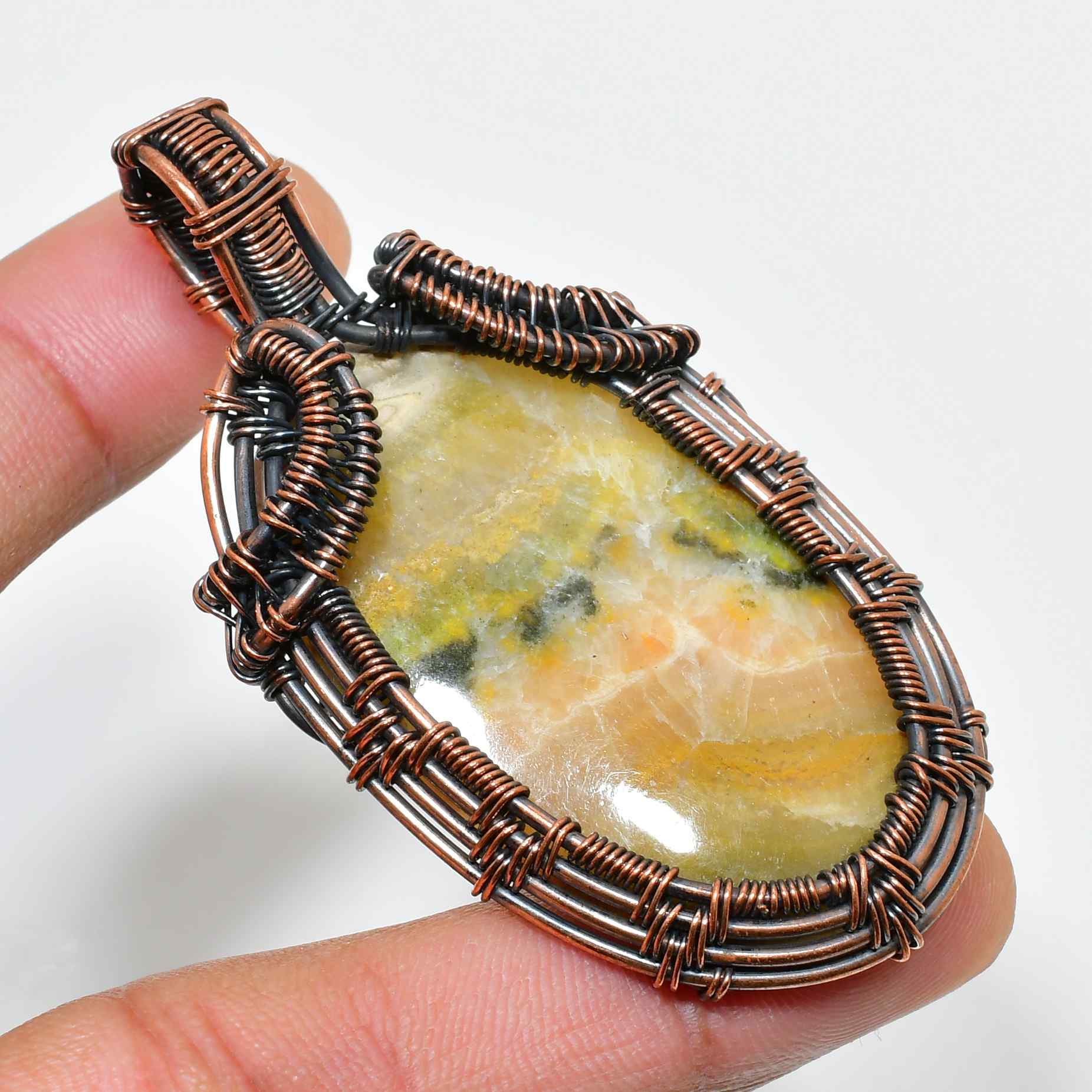Terra’s Heart – Natural Stone & Copper Pendant