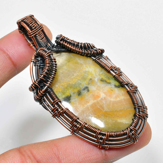 Terra’s Heart – Natural Stone & Copper Pendant