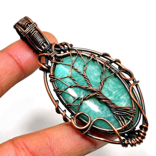 Sylvan Harmony – Amazonite Tree of Life Pendant