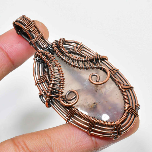 Ezra’s Veil – Oxidized Copper Amethyst Pendant