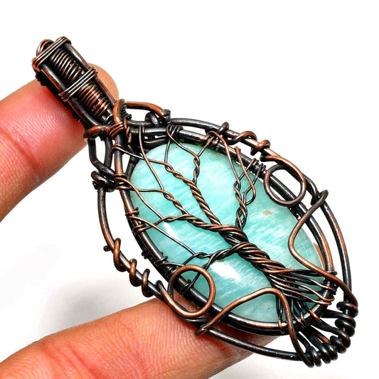 Serenity’s Embrace – Amazonite Copper Pendant