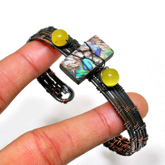 Tidal Glow – Abalone & Citrine Bracelet