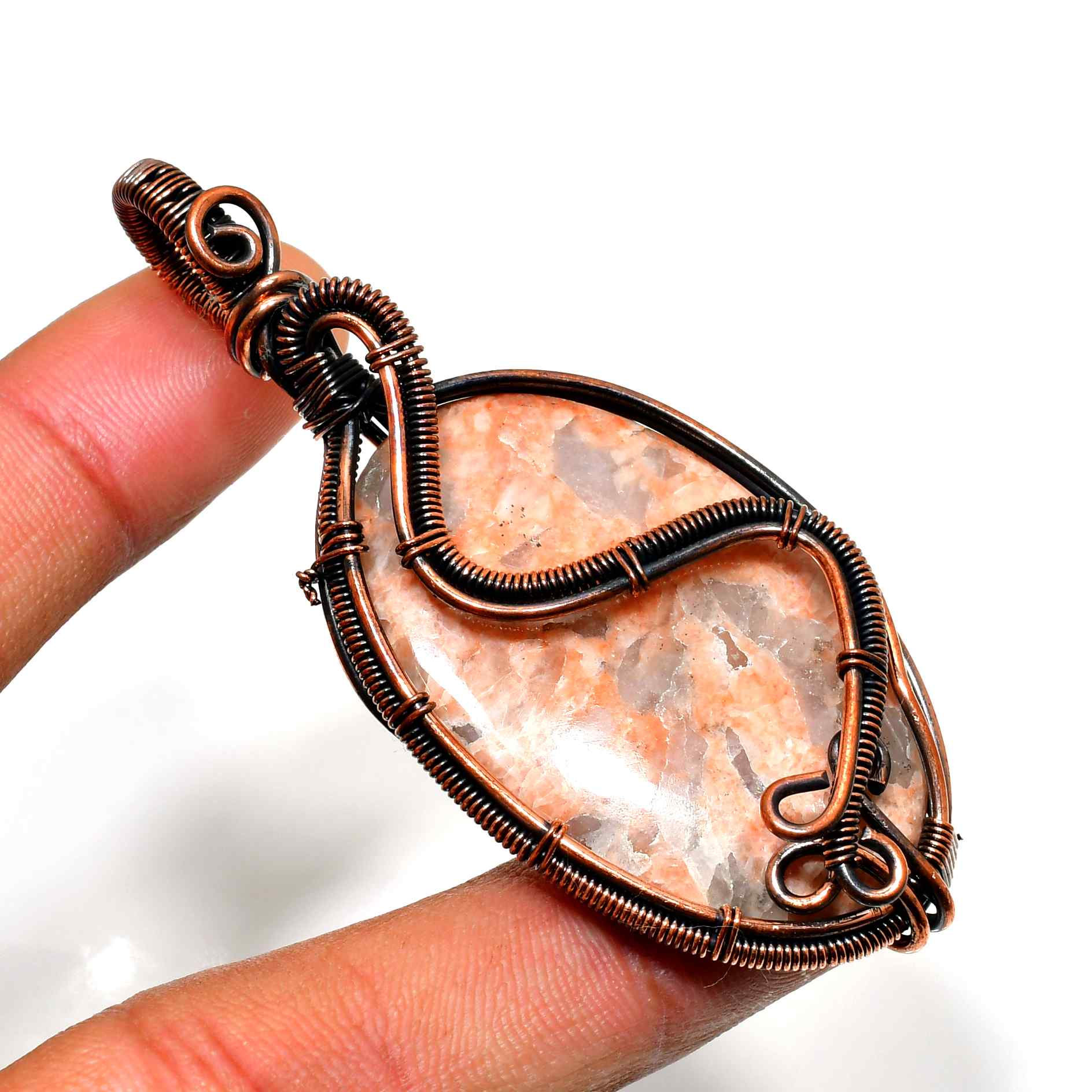 Serenity’s Embrace – Pink Opal Rose Gold Pendant