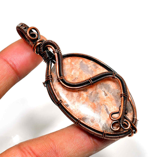 Serenity’s Embrace – Pink Opal Rose Gold Pendant