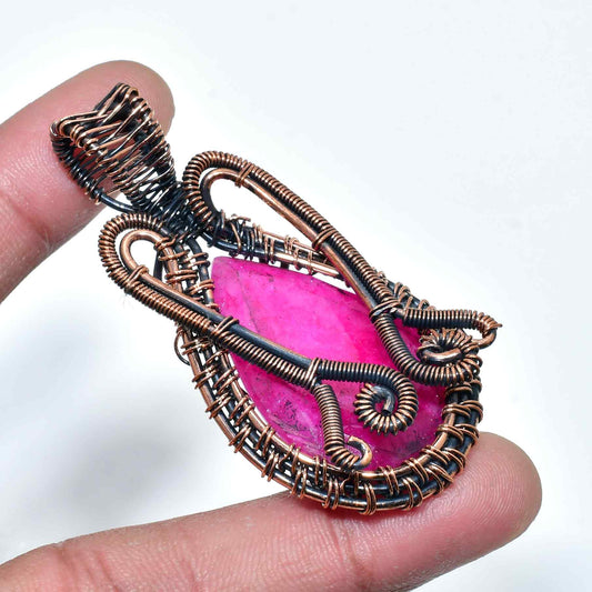Ember’s Glow – Ruby Copper Pendant