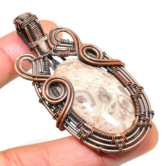 Terra’s Embrace – Copper & Natural Stone Pendant