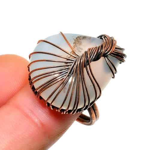 Sea Harmony – Agate & Copper Ring