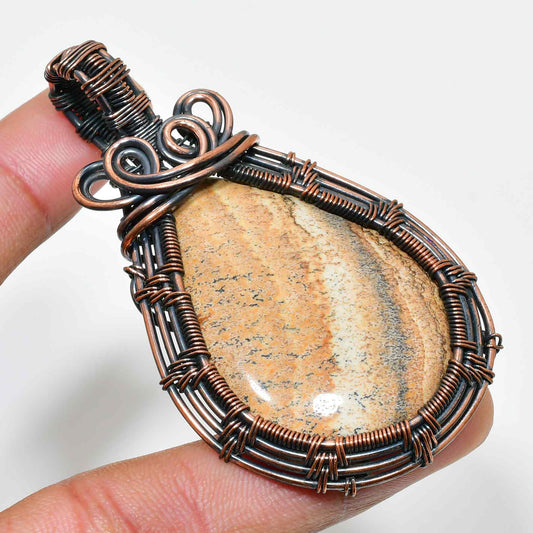 Desert Mirage – Natural Stone Copper Pendant
