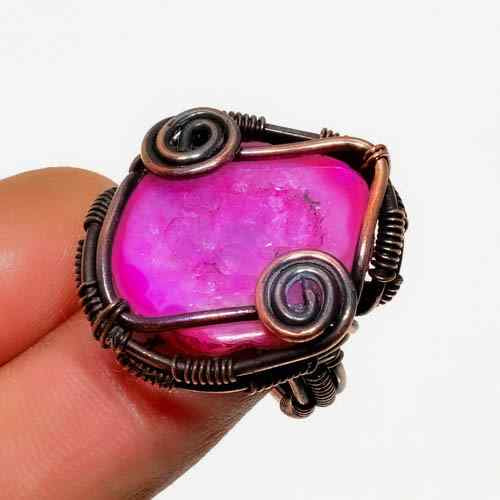 Seraphina’s Embrace – Pink Tourmaline Wire-Wrapped Ring