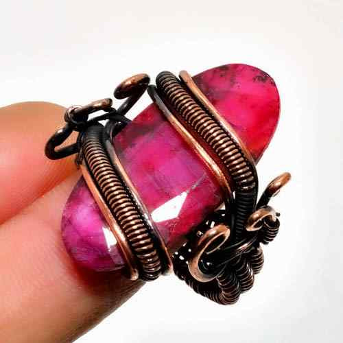 Scarlet Ember – Ruby & Copper Pendant