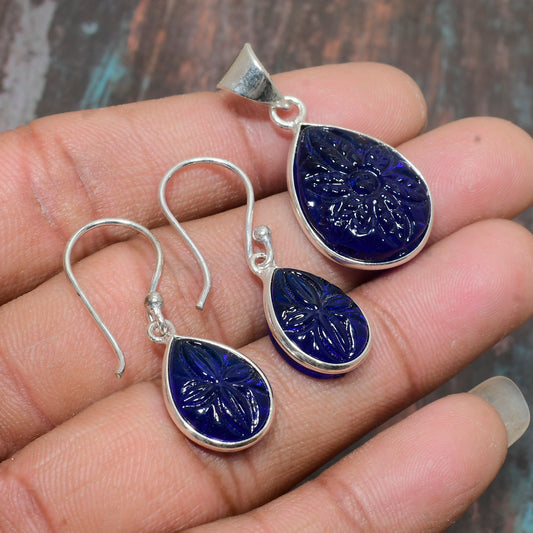 Aurora’s Embrace – Celestial Lapis Lazuli & Sterling Silver Set