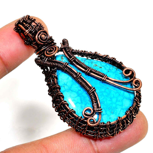 Radiant Serenity – Turquoise Copper Wire Pendant