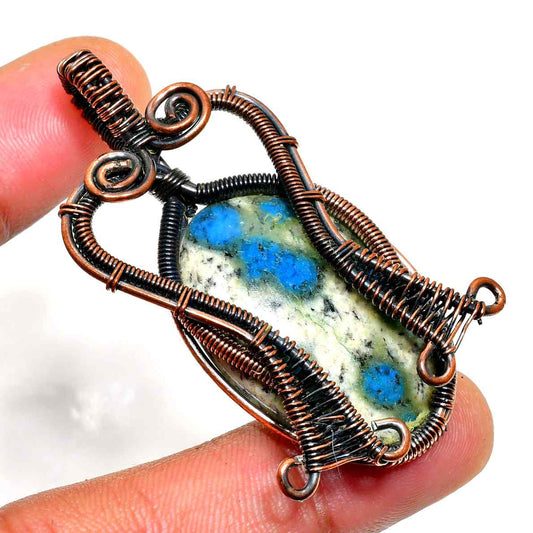 Gaia’s Heart – Oxidized Copper Stone Pendant