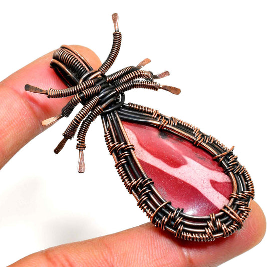 Crimson Guardian – Red Jasper Copper Pendant