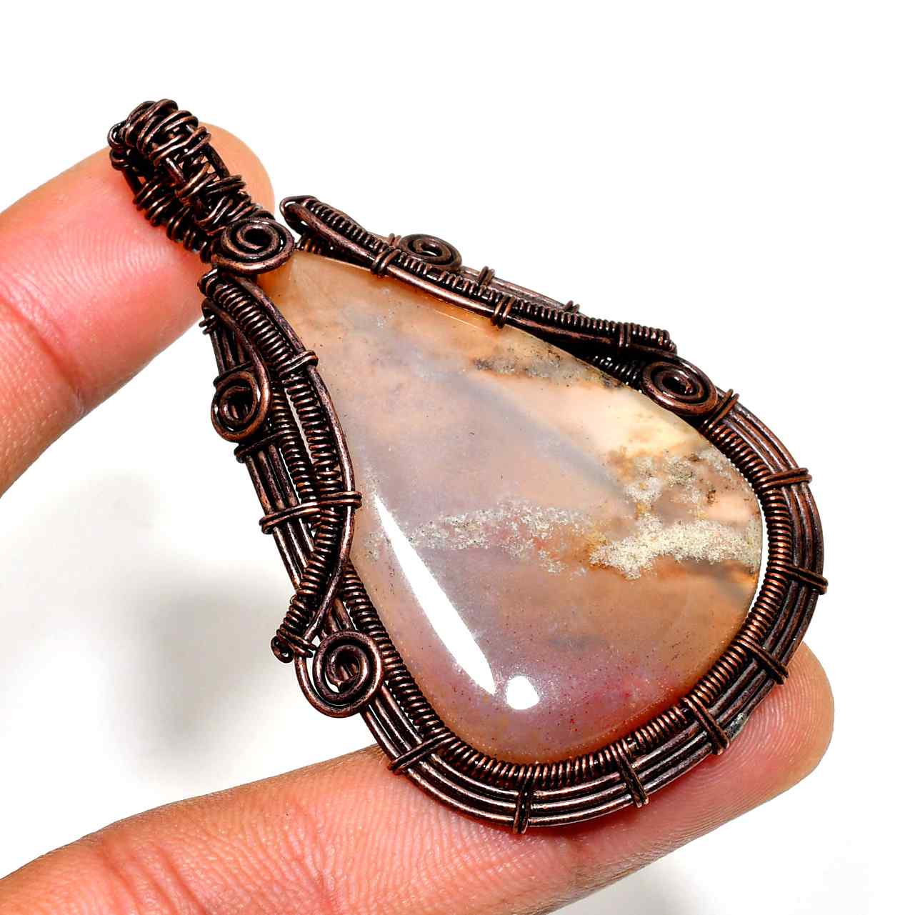 Earth’s Embrace – Oxidized Copper Agate Pendant