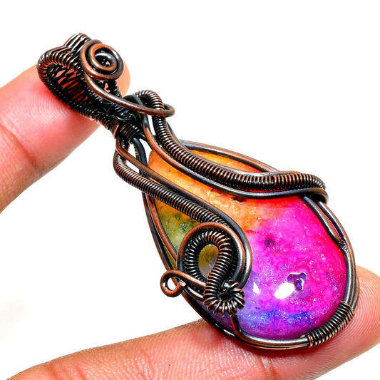 Aurora’s Harmony – Multi-Stone Copper Pendant