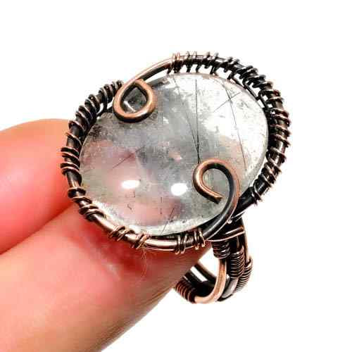 Serenity Spiral – Quartz & Copper Ring