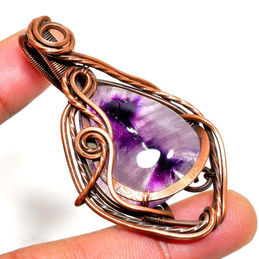 Ezra’s Veil – Handcrafted Amethyst & Copper Pendant