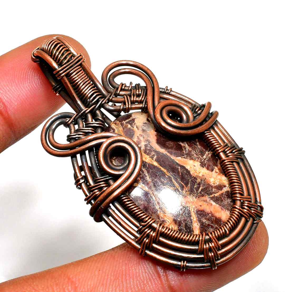 Gaia’s Embrace – Jasper Copper Pendant