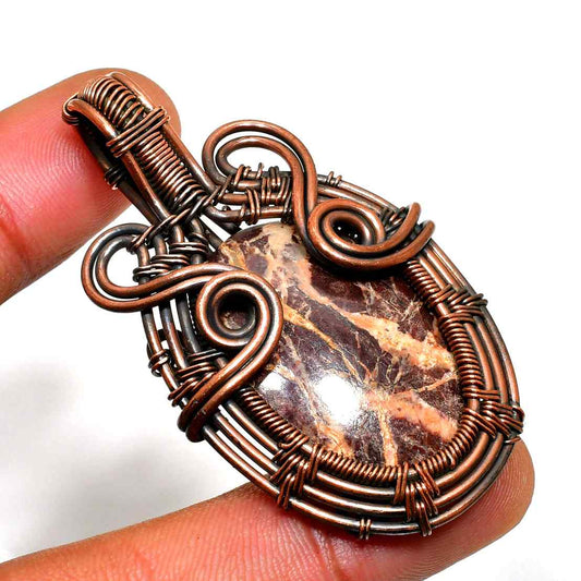 Gaia’s Embrace – Jasper Copper Pendant