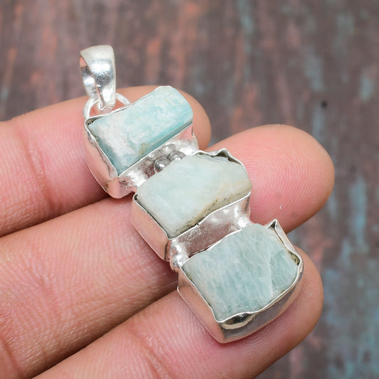Serenity’s Embrace – Amazonite & Silver Harmony Pendant
