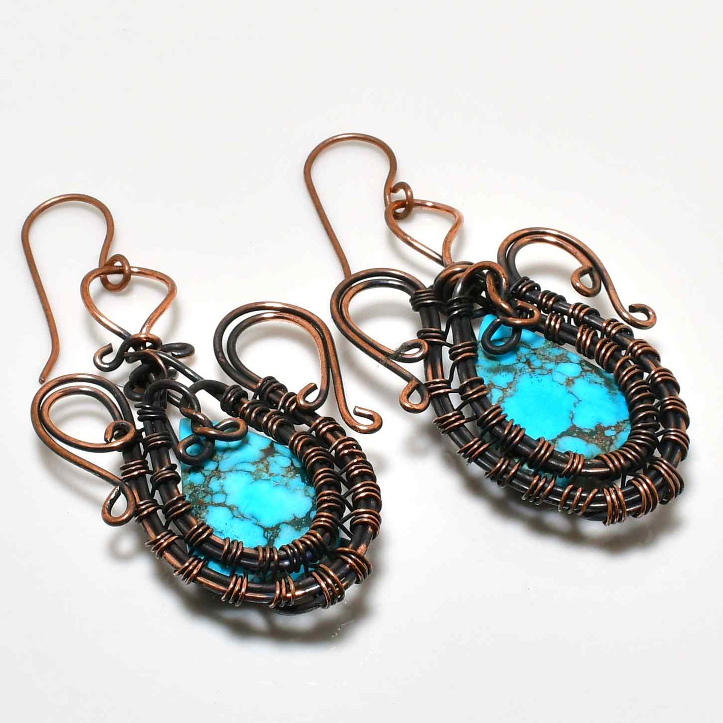 Tranquil Tides – Turquoise Copper Earrings