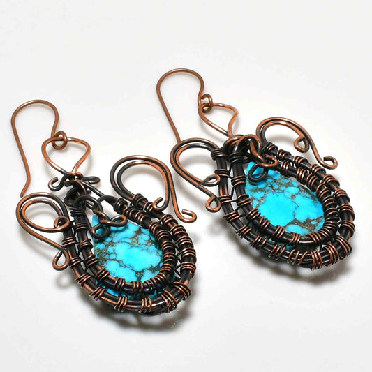 Tranquil Tides – Turquoise Copper Earrings