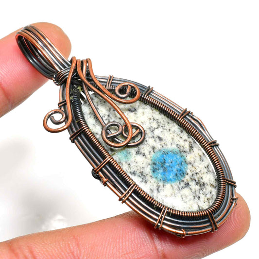 Gaia’s Embrace – Copper-Wrapped Healing Stone Pendant