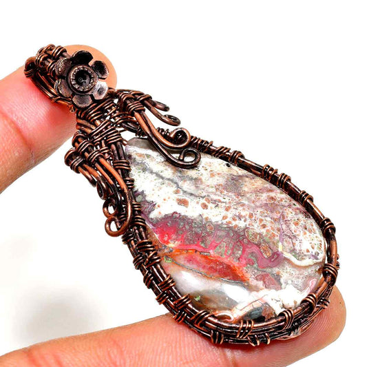 Terra’s Embrace – Copper-Wrapped Natural Stone Pendant