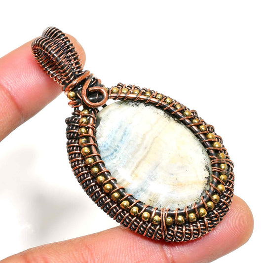 Earth’s Heart – Oxidized Copper & Natural Stone Pendant