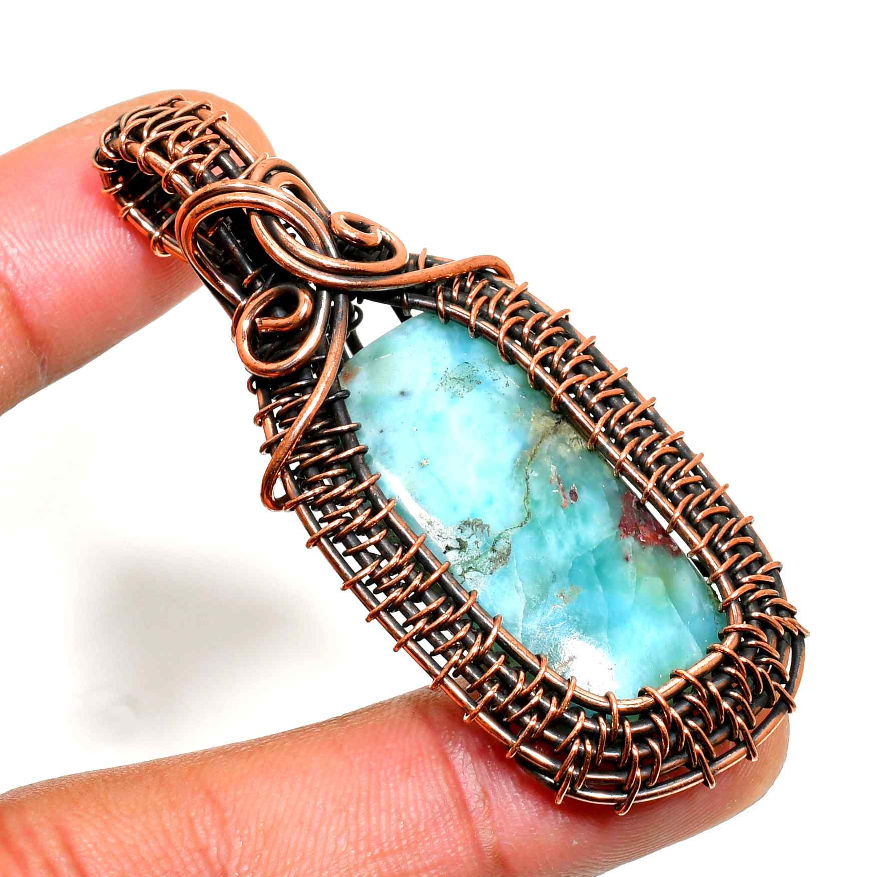 Serenity’s Embrace – Turquoise Copper Pendant