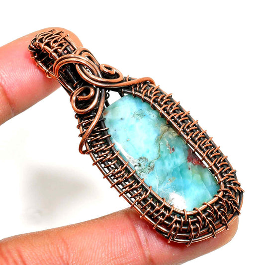 Serenity’s Embrace – Turquoise Copper Pendant