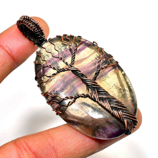 Ember’s Grove – Amethyst Copper Tree Pendant