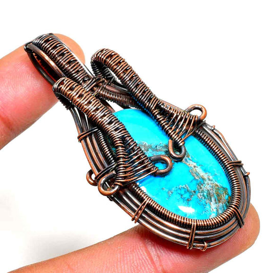 Ocean’s Whisper – Turquoise Copper Pendant