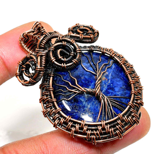 Earthbound Serenity – Lapis Lazuli Copper Pendant