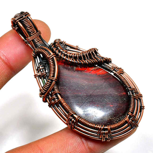Gaia’s Embrace – Jasper & Oxidized Copper Pendant