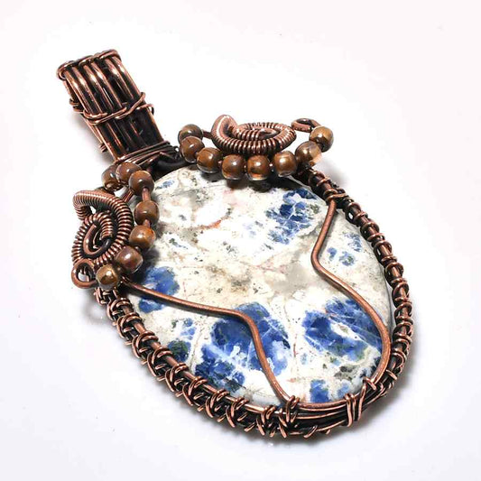 Clarity’s Embrace – Sodalite Copper Pendant