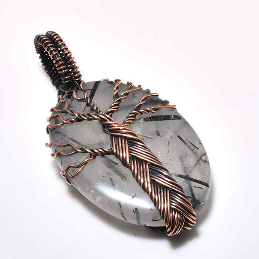 Roots of Light – Black Tourmaline Copper Pendant